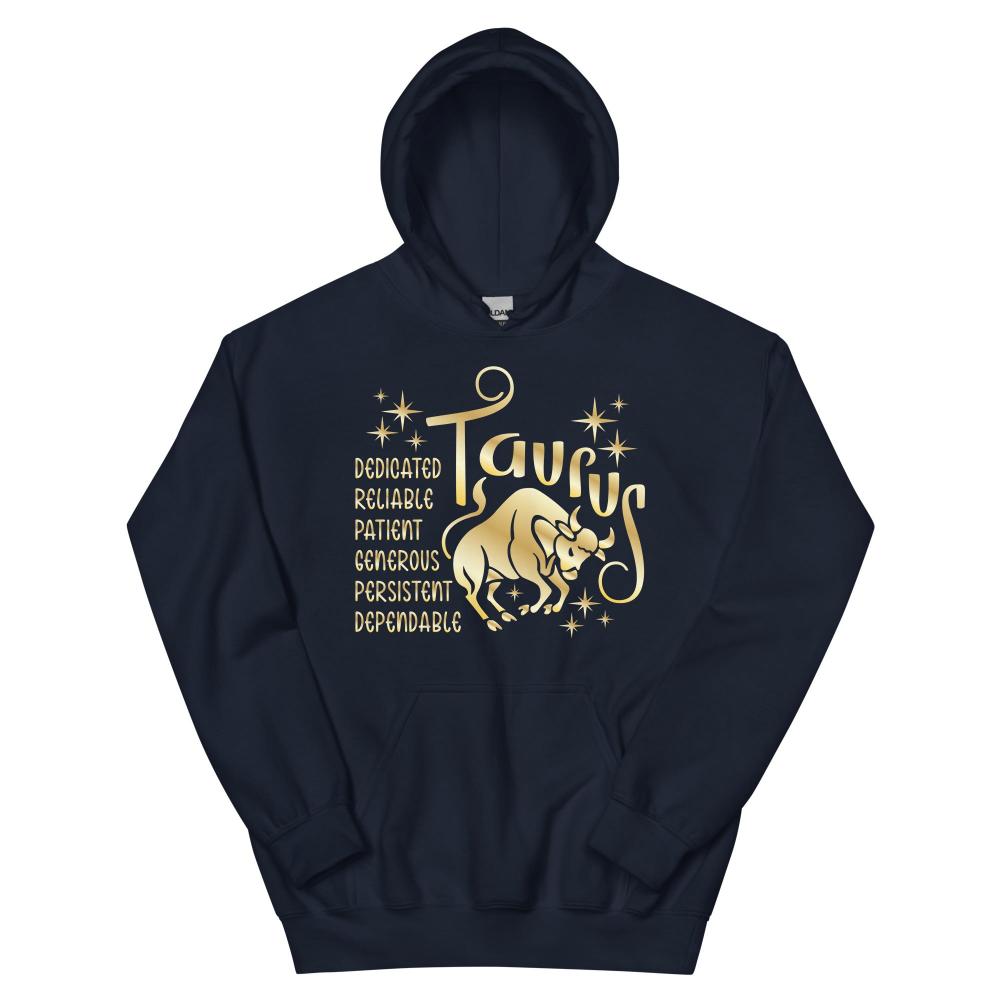 Taurus Zodiac Positive Traits Hoodie - Navy Color - https://ascensionemporium.net